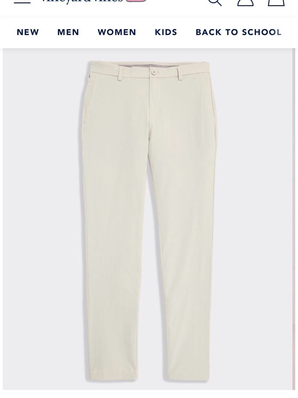 Men's vineyard vines performance pants- stone color- 30 x 30